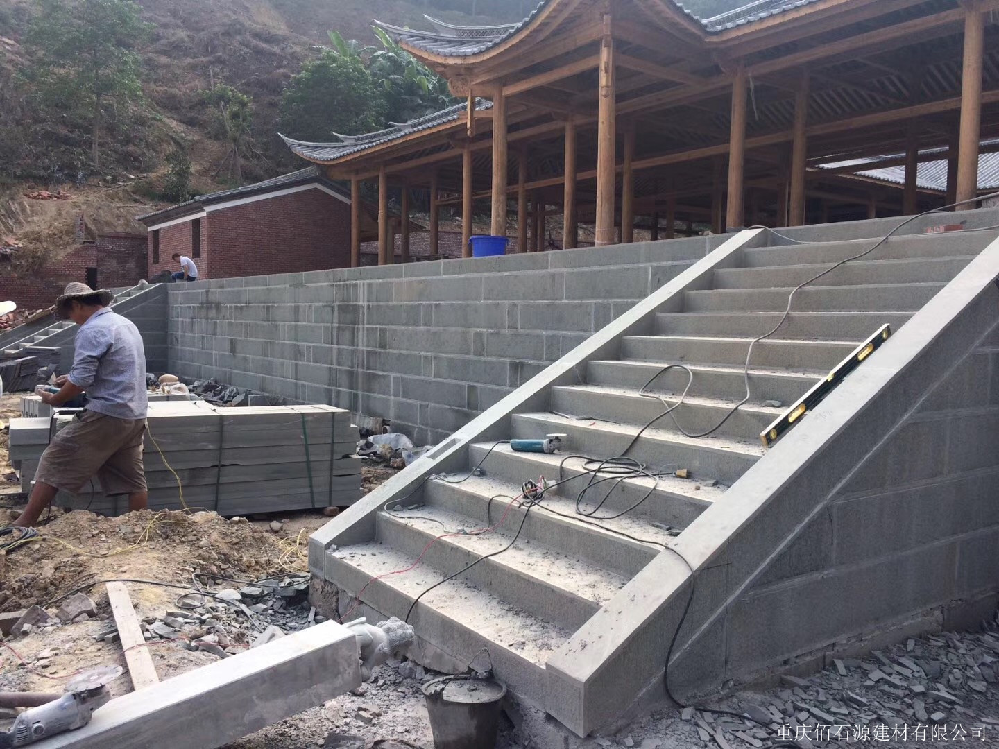 中式風格仿古建筑工程施工中青砂石材運用